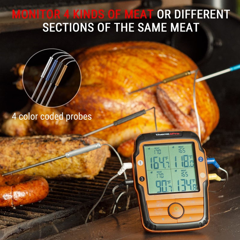 ThermoPro TP27 500FT Long Range Wireless Meat Thermometer for Grilling and Smoking with 4 Probes Smoker BBQ Grill Kitchen Food Cooking Digital Thermometer for Meat - Image 3